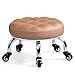 Rolling Stool Zdejmowany stołek na kółkach, przenośny niski stołek dziecięcy, podnóżek z wysokiej jakości stalowej ramy, mocny nośny, 23x33cm