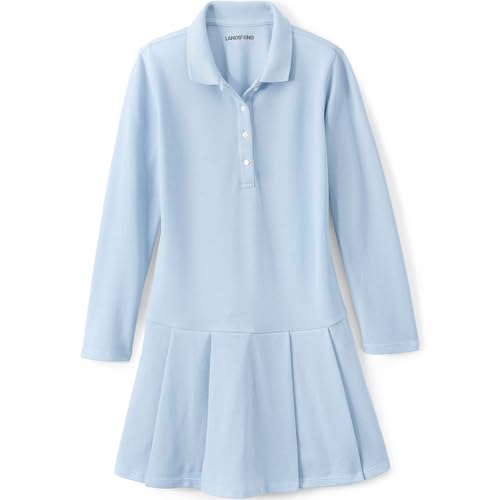Lands' End Girls Long Sleeve Mesh Pleated Polo Dress3