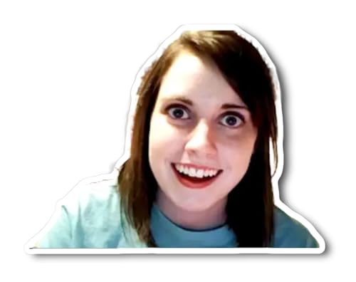 Overly Attached Girlfriend Vinyl Decal | Funny Meme Sticker | Unique Wall Art | Quirky Home Decor...