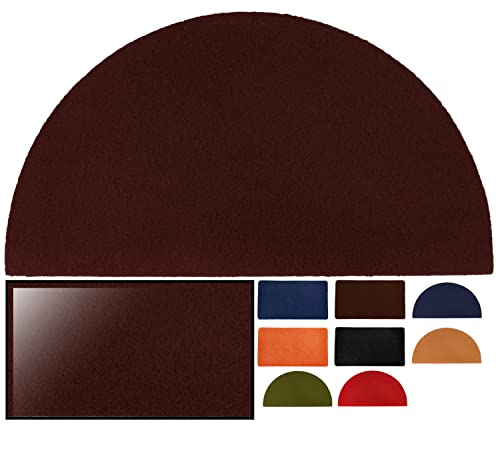 LucaHome, Synthetic Coconut Doormat, 40 x 70 cm, Semi-Moon Brown with Non-Slip Base, Smooth Coconut Doormat