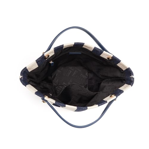 Bolso Tote de Lona a Rayas Náuticas para Mujer ELLE miniatura 6