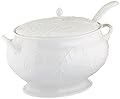 Lenox 830294 Opal Innocence Carved Covered Soup Tureen with Ladle, 10-1/4-Inch, White