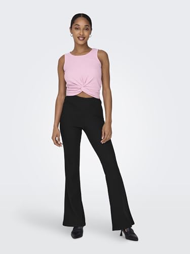 Pantalon évasé ONLY Onlfever en maille côtelée noire taille M