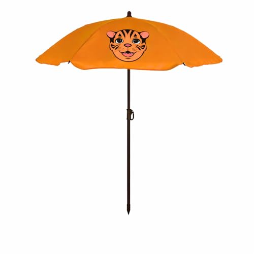 Mojawo Parasol pour enfants Tigre - Protection solaire - Parasol de jardin - Mobilier de camping - Polyester résistant aux intempéries (130g/m²) de Ø110xH130 cm pour...