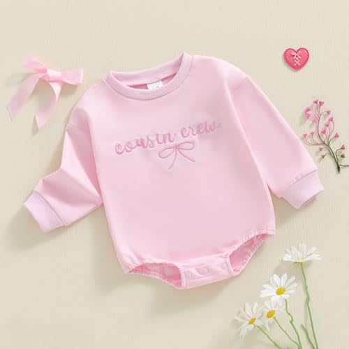 GOOCHEER Cousin Crew Matching Outfit Kids Newborn Baby Girl Bubble Romper Long Sleeve Toddler Girl Sweatshirt Clothes Fall3