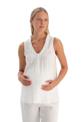 Haut de pyjama en mousseline tissée respirante pour femme