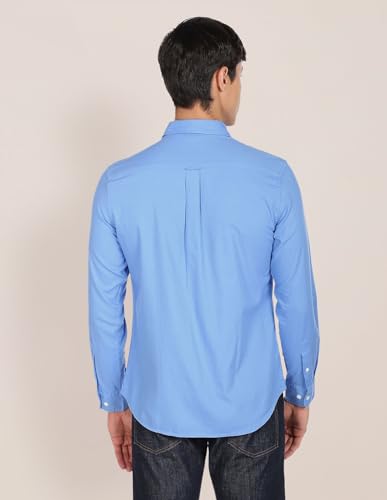 Image of U.S. Polo ASSN. Men's Solid Spread Collar Premium Cotton Dobby Tailored Fit Shirt