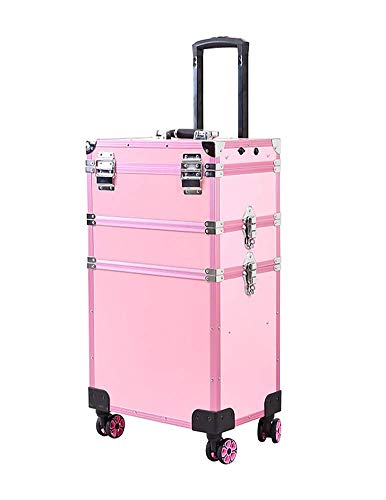 BYCDD Schminkaufbewahrung Trolley Kosmetikkoffer Schminkkoffer, Multikoffer Etagenkoffer Trolley Make-up Koffer für…