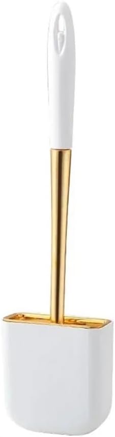 Toilet Brush Wall Mounted Toilet Brush, Silicone with Holder Set, for WC Bathroom Accessories Creative Toilet Brush Set(White)