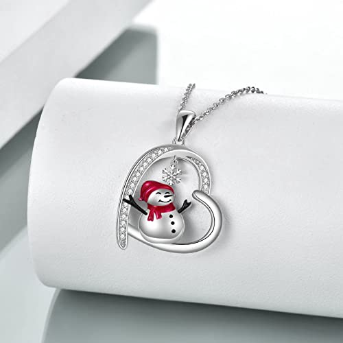 Mongas Snowman Necklace 925 Sterling Silver Snowman Jewelry Christmas Gifts For Women #TOP3