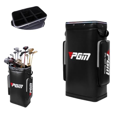 Rhljgbs ゴルフクラブケース バッグ クラブスタンド 室内外 30本用 組み立て不要 クラブホルダー*2付き 用アクセサリ 大容量 スタンド式 パター 防水耐摩耗性 組み立て不要 ゴル 大容量 スタンド式 パターゴルフ (ブラック,54cm×30cm