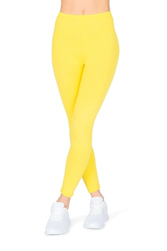 looksy Damen-Leggings aus Baumwolle, Blickdicht, sportlich, atmungsaktiv,...