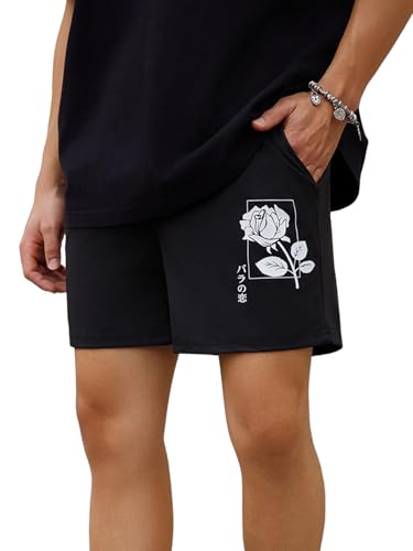 OYOANGLE Men's Summer Graphic Print Drawstring Waist Shorts Active Athletic Workout Gym Shorts2