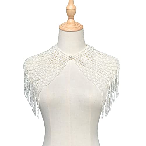 Collier bijoux châle poncho flxhsa avec fausses perles amovibles pour femmes