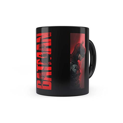 MCSID RAZZ - The Batman - Red Hero Design Premium Black Patch Coffee Mug 350ml - Officially Licensed by Warner Bros, USA (Ceramic)