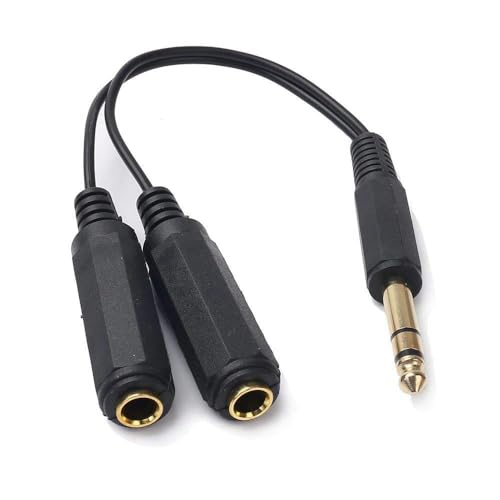 Cable adaptador Jack 6.35mm macho a 2 Jack 6.35mm hembra miniatura 1