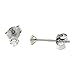 14k White Gold 2 mm 0.06ct Tiny Round CZ Cubic Zirconia Stud Earrings