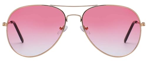 OWL 3 Pairs Classic Aviator Sunglasses Two Tone Color Lens Gold Metal Frame UV 400 Sun Protection4