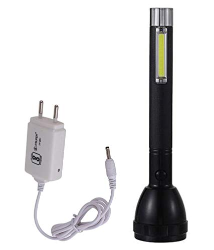 JY SUPER 8W Led Flashlight Torch (Pack of 1 Torch, 1 Charger, 1 Stand)