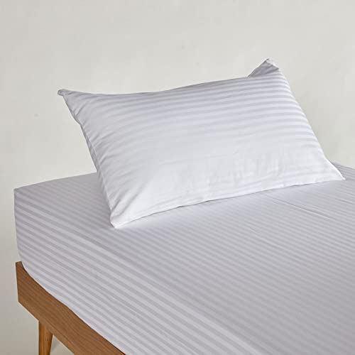 10XDIEZ Funda Almohada cruzadillo poliéster algodón - (135cm x 45cm - Blanco) - Protector de Almohada Cover