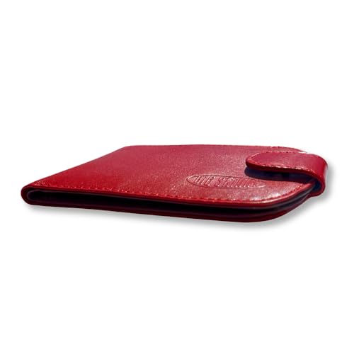 Big Skinny Full Leather RFID Blocking Women's Taxicat Bi-Fold Slim Wallet, Cherry Red 6