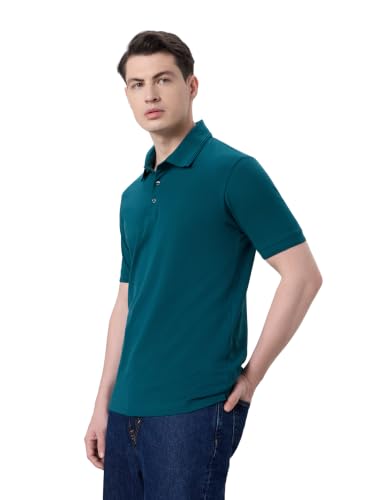 Image of Symbol Premium Men's Cotton Stretch Solid Polo T-Shirt (Regular Fit | Pique Knit)