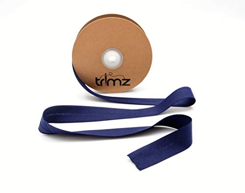 Trimz Poly Cotton Bias Binding, Navy, 25mm x 20m