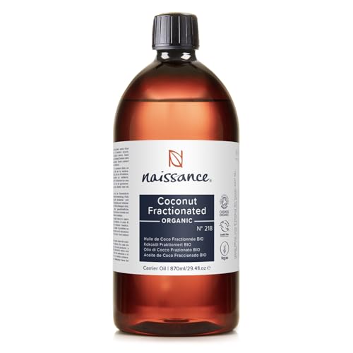 Naissance Aceite Vegetal de Coco Fraccionado BIO (No. 218) 870ml - Natural, no OGM - para Aromaterapia, Masajes y Recetas Artesanales