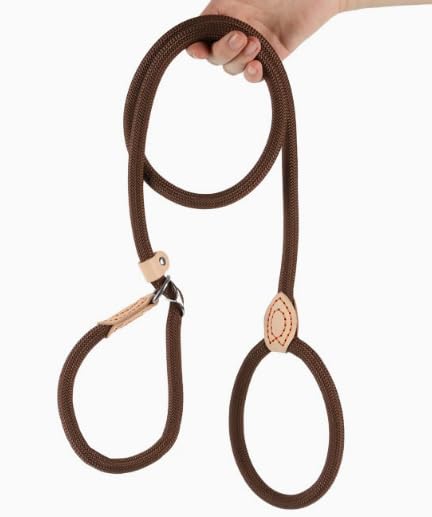 OSDUE Slip Lead for Small Medium Dogs,1.8m Dog Training Leash Rope, Coffee