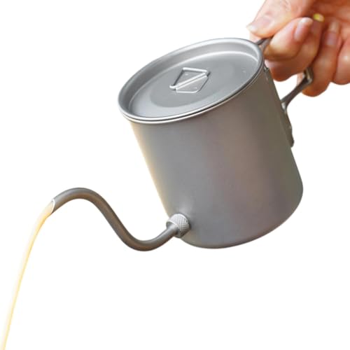 Hervidor viajero de titanio 420 ml con pico desmontable para estufa de camping y picnic 2