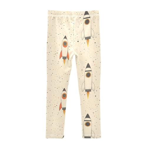 Cartoon Rocket C Girls Leggings Athletic Pants Tights Stretch Bottom2