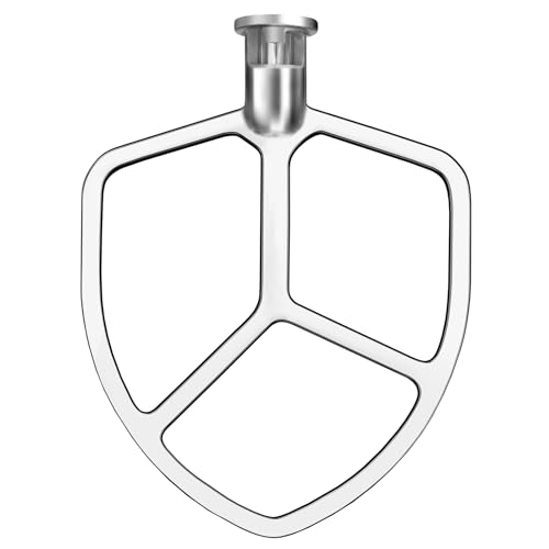 5-6QT Stainless Steel Flat Beater for KitchenAid Stand Mixer, Kitchen Aid Paddle Attachment Accessories/No coating/Dishwasher Safe Replacement for kitchenaid Professional 5 Plus and 600 Series Mixer