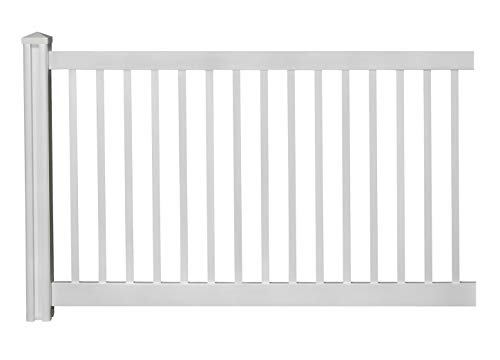 WamBam Traditional 4 by 7-Feet Premium Yard and Pool Vinyl Fence Panel with Post and Cap - Thumbnail 3