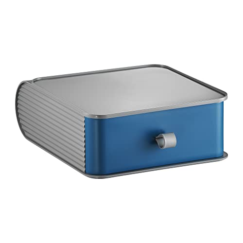 Domotti Schublade 17,5 x 19,5 x 7 cm Marineblau grau Aufbewahrungsbox Sortierer Aufbewahrungsschublade Box Kunststoff modern Bunte Farben Cover