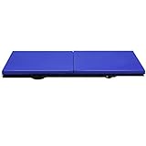 Giantex 4' x 4' Folding Gymnastics Mat with Carry Handles, Bio-Folding Tumbling Mat for Kids & Cheer, Navy