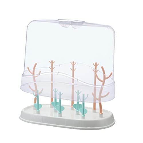 LOPUNER Escurridor Multifuncional de Biberones con Tapa Transparente Organizador de Biberones Soporte para Secado y Accesorios Material Seguro y