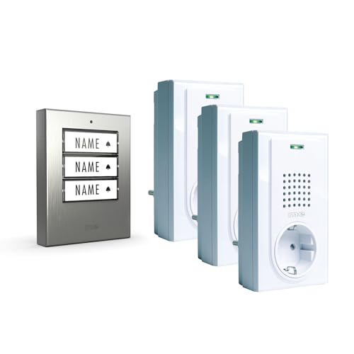 m-e Funkklingel BELL-5032 EG, für 3-Familienhaus, Edelstahl...