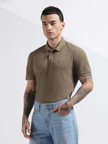 Image of Solid Regular fit Cotton Polo t-Shirt