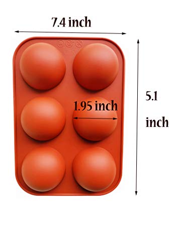 2 PCS (Small) 1.95 inch Small Half Hole Circle Semi Ball Chocolate Dessert Mold Silicone Cavity Globe Candy Mold Kitchen Baking Pan - Thumbnail 5