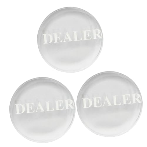 HOOTNEE 3pcs Reusable Poker Dealer Button Compact Size Crystal Poker Game Accessory Blind Buttons