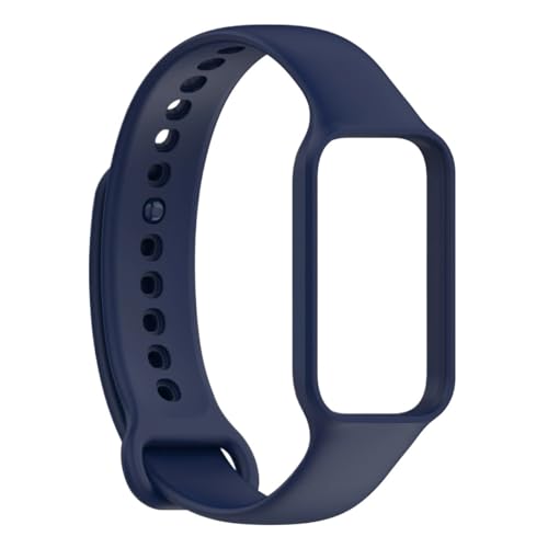 [MEVMEVGNLN] 2in1 Fit For Xiaomi Band 8 �A�N�e�B�u�E�H�b�`�o���h �V���R���X�g���b�v �t���[���v���e�N�^�[�V�F���t�� For Redmi Watch2 �Ή�(DBlue,For Mi Band 8 Active)