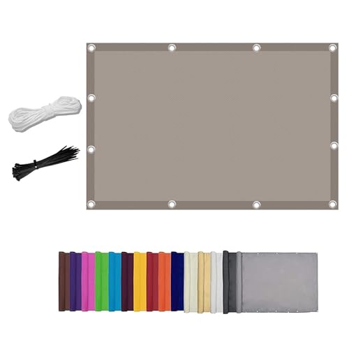 Pare-soleil rectangulaire imperméable pour terrasse, protection UV à 95 % avec accessoires, couverture de pavillon pour jardin, balcon, pergola, fête (kaki, 1x)