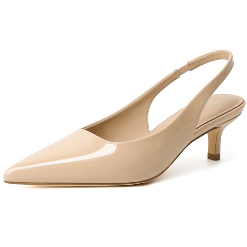 Wonvatu Nude Kitten Heels Slingback