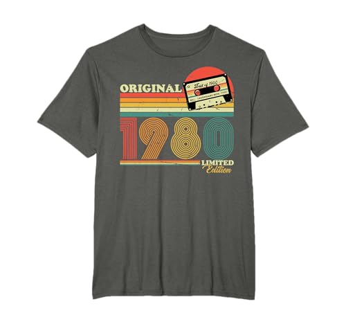 Ya en mundofriki.es: 1980 Vintage cumpleaños Retro edición Limitada Hombres Mujer Regalo Camiseta