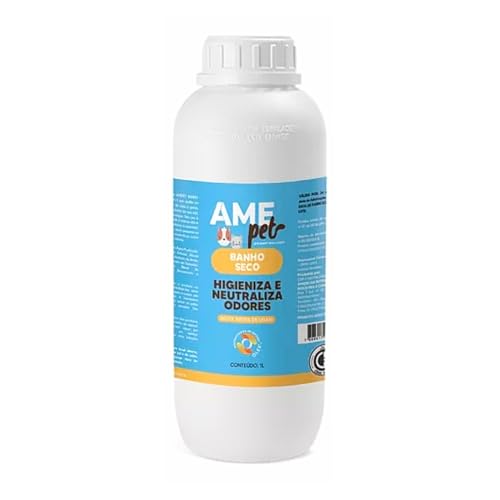 Banho Seco 1L Higieniza e Neutraliza odores cães e gatos - AmePet