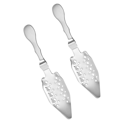 Garneck 2 piezas Cuchara de Absenta de Acero Inoxidable de Cuchara Hueca para Azúcar con Filtro para Cócteles Resistente y Duradera para Bar y Colección