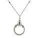 1928 Jewelry Ornate Silver-Tone Magnifying Glass Necklace, 30"