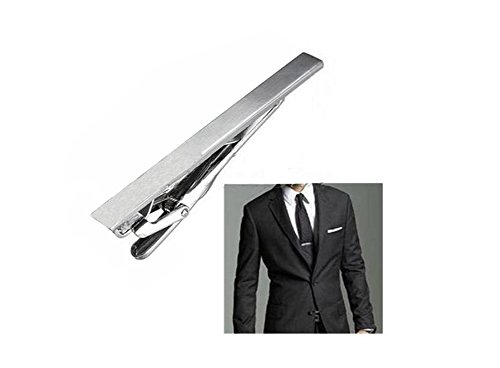 ASTRQLE Men Stainless Steel Formal Simple Necktie Tie Bar Clasp Pinch Clip Clamp Sliver Color