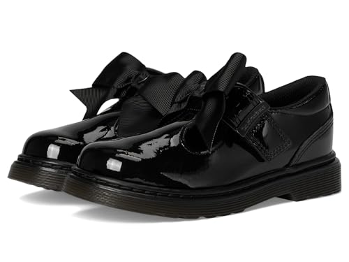 Chaussure babyFille Dr. Martens Polley II Bow J en cuir noir pour enfant