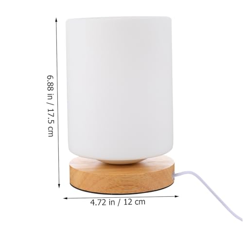 Lámpara de mesa touch con luz LED cálida y base de madera miniatura 2